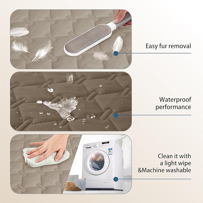 gogobunny 100% Double Sided Waterproof Dog Blanket Soft Pet Bed Cover Reversible Protect Furniture Couch Sofa Car for Puppy Cat Kids (Dark Walnut/Light Walnut, 30x30 Inch (Pack of 1))