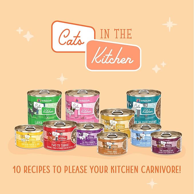 Weruva Cats in The Kitchen, Two Tu Tango with Sardine, Tuna & Turkey Au Jus Cat Food, 6oz Can (Pack of 24)