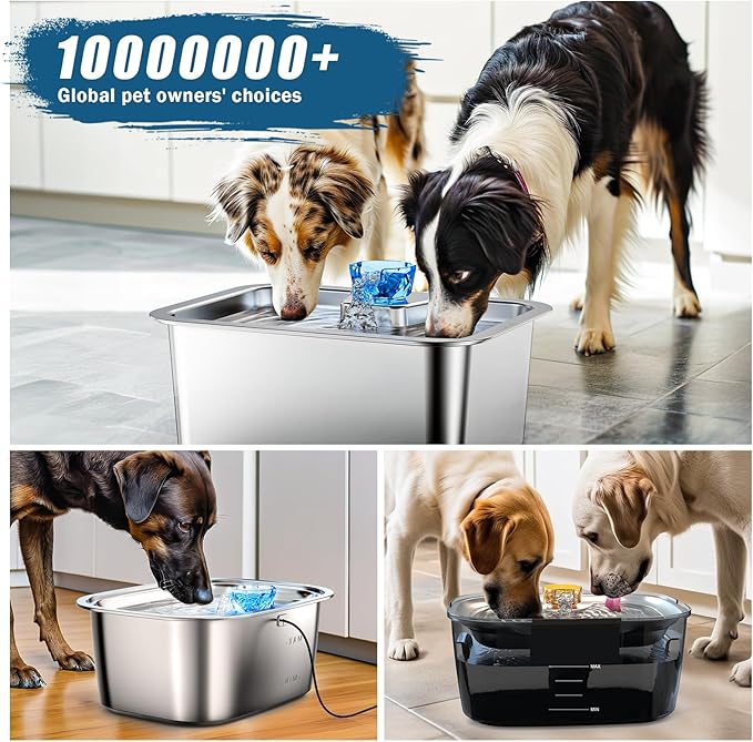 PETNF Dog Water Fountain Water Pump Replacement for PETNF 3 Gallons Stainless Steel Pet Water Fountain for Large Dogs, Replacement Pump for D2223, D2341, D2322 Models, Safe, Quiet and Powerful Pump