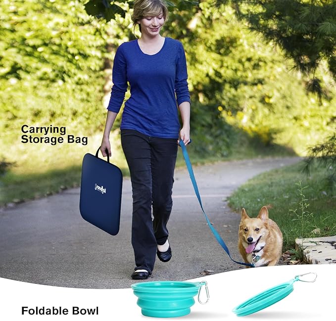 Dog Playpen, Pet Playpen, Portable Cat Playpen, Foldable Puppy Playpen Exercise Kennel Tent with Carry Case Collapsible Bowl,Water-Resistant Shade Cover for Indoor Outdoor Travel (Bule,Medium)