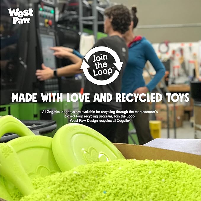 West Paw Zogoflex Zisc Dog Flying Disc, High Flying Aerodynamic Disc for Dogs Puppy – Lightweight, Floatable Disc for Fetch, Tug of War, Catch, Play – Doubles as Food/Water Bowl, Small 6.5", Aqua Blue