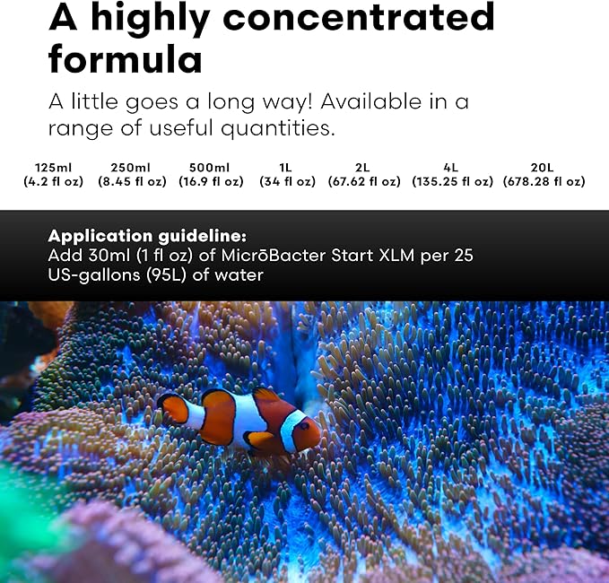 Brightwell Aquatics MicroBacter Start XLM - Concentrated Freshwater Nitrifying Bacteria - Quick Start Fish Tank Starter, Lift Microbe Levels & Water Filtering - Aquarium Water Treatments, 5.28 GAL