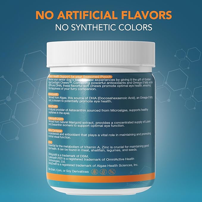 NOVEHA Eye Supplement for Dogs - Vision Support with Lutein + Vitamin C & Astaxanthin Antioxidants - Dog Vitamins for Eyes + Fish Oil for Omega 3 EPA - Made in USA - 90 Soft Chews (3 Pack)