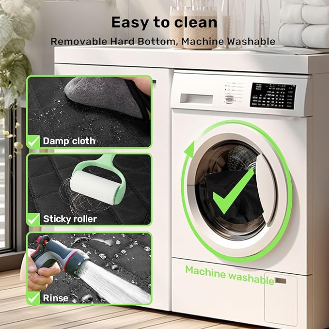 Zanch 2025 Upgraded Dog Car Seat Cover, 400 lbs Heavy Duty Hard Bottom, Waterproof & Anti-Scratch Back Seat Protector, Nonslip Pet Hammock Extender for Cars, SUV, Trucks, Standard-Black