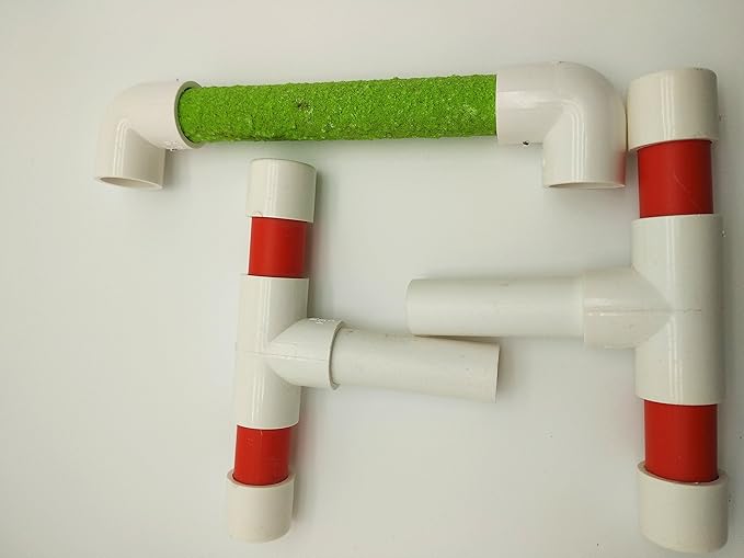 Hypeety Small Bird Parrot Stand Perch Table Top Stand Playground Grind Perch Swing Training Playstand Exercise Chew Toys for Budgies Parakeet Cockatiel Conure Finch (Perch, L)