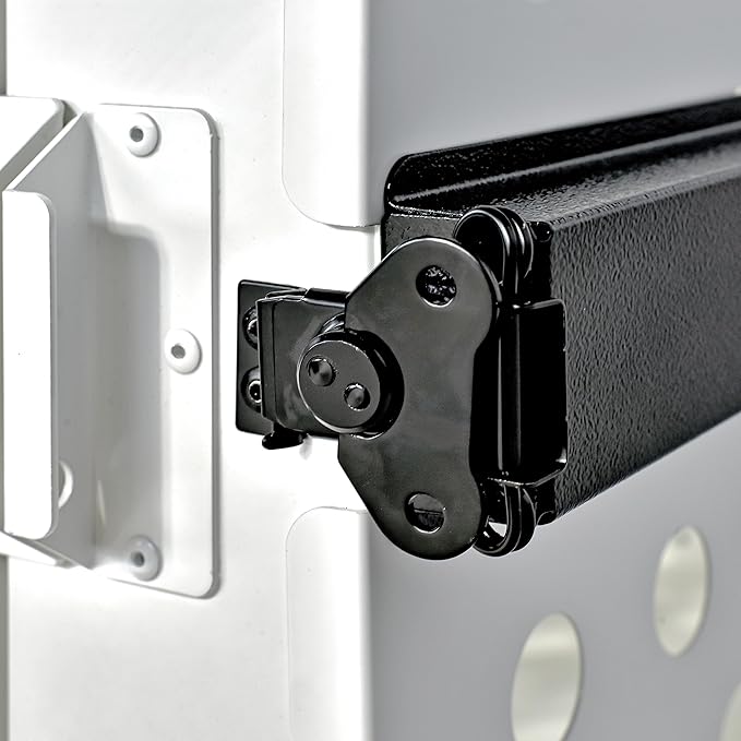 Heavy Duty Fully Collapsible Powder-Coated Aluminum Dog Crate - Medium (White)