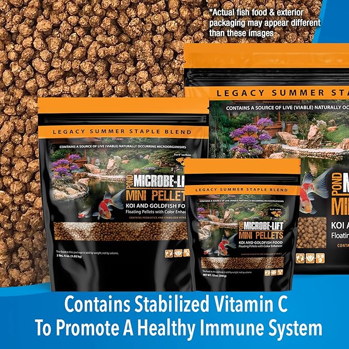 MICROBE-LIFT MLLMPLG Mini Floating Fish Food Pellets for Ponds, Water Gardens, and Fountains, for Small Live Goldfish and Koi, 6 Pounds, Black