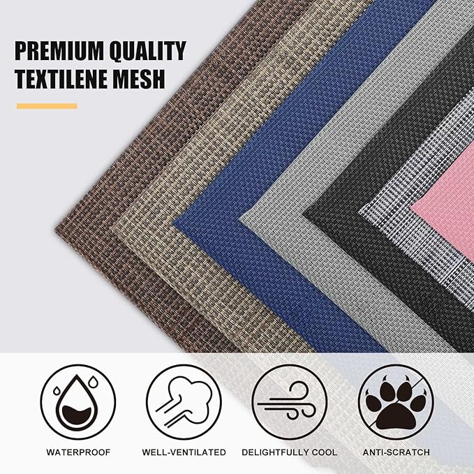 Veehoo Chew Proof Elevated Dog Bed - Cooling Raised Pet Cot - Rustless Aluminum Frame and Durable Textilene Mesh, Unique Designed No-Slip Feet for Indoor or Outdoor Use, Black, X-Large, CWC2002