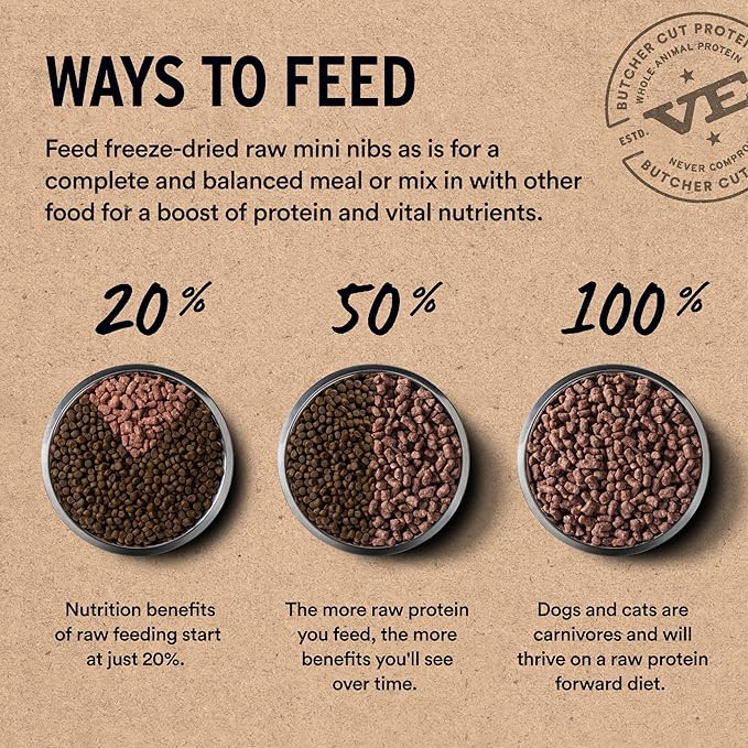 Vital Essentials Freeze-Dried Raw Beef & Chicken Meal or Mixer Cat Food Crunchy Nibs, 12 oz