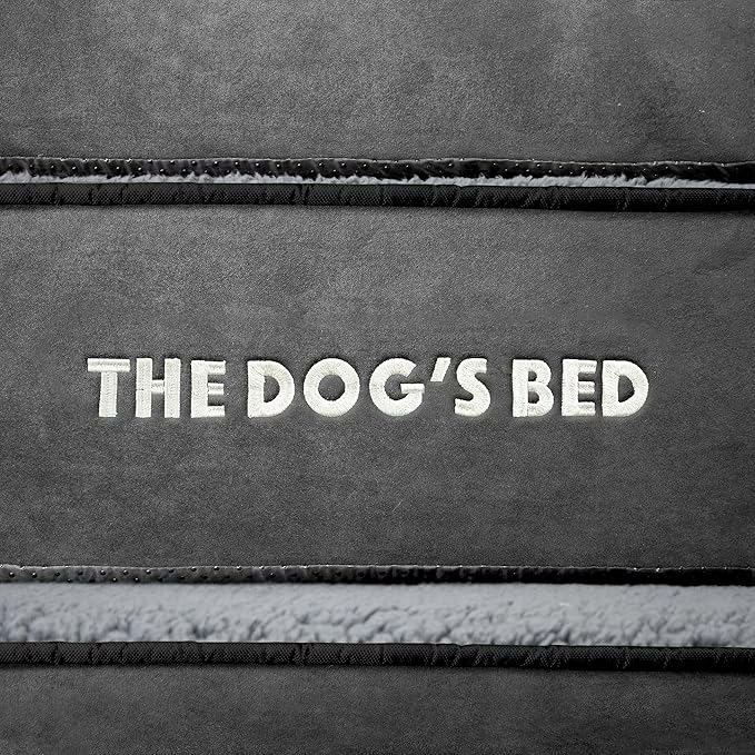 The Dog’s Bed, Orthopedic Standard Foam Waterproof Dog Bed with Standard Support, Large Grey Plush, Waterproof, Supportive Dog Bed with Replaceable Covers, Veterinary Approved