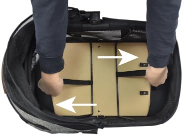 ROODO Fashion 3-in-1 Dog Cat Stroller with Detachable Carrier&Car Seat Combo Best Lightweight Folding Portable All-Terrain Travel Pet Gear Puppy Doggie Kitty Stroller for up to 30 lbs(Grey Lattice)