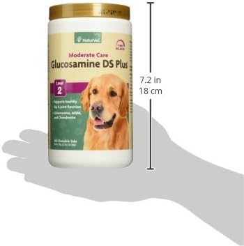 NaturVet Glucosamine DS Plus Level 2 Moderate Care Joint Support Supplement for Dogs and Cats, Chewable Tablets Time Release, Made in The USA, 240 Count