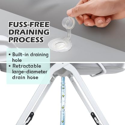 Premium Elevated & Foldable Dog Bathtub – 5 Adjustable Heights for Back-Friendly Grooming. Portable Indoor/Outdoor Pet Washing Station, Supports Small & Medium Dogs up to 140 lbs