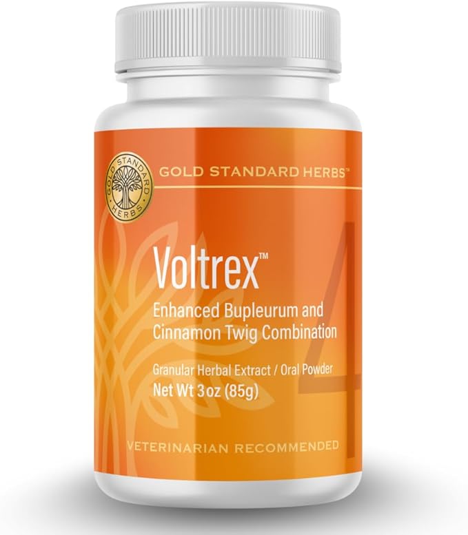 Voltrex Ligament and Spinal Cord Inflammation Relief for Dogs by Gold Standard Herbs, All Natural Bupleurum and Cinnamon Twig, 85 gram powder, White