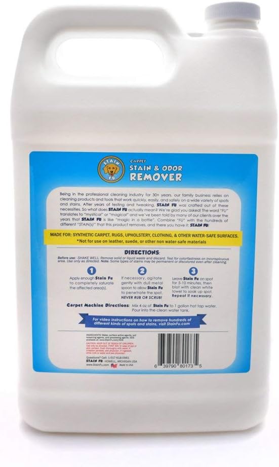 Pet Stain Odor Remover Professional Strength Powerful Eliminator for Tough Dog Cat Pet Urine Pee Poop Feces Vomit Slobber Drool Blood Wine Coffee Home Kennel Car RV Office (1 Gallon)