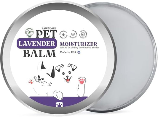 Pet Lavender Balm for Dogs & Cats Made in USA – Soothes Dry, Cracked Paws & Noses – Natural Paw & Nose Moisturizer with Healing Ingredients – Organic Dog Paw Pad Protector for Extreme Weather