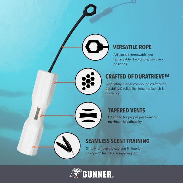 Dog Training Bumper - Durable Retriever Dummy for Professional Training, Perfect for Water Activities, Hunting, and Outdoor Retrieval Practice, with Adjustable Rope for Easy Handling (White)