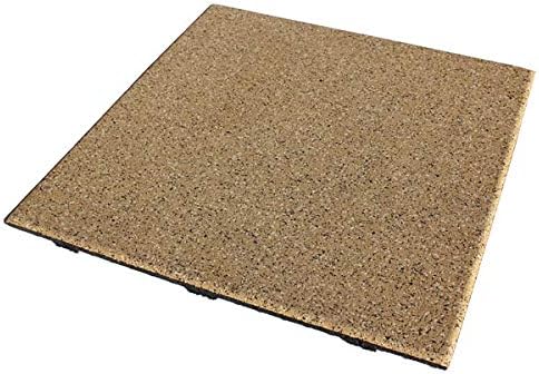 American Floor Mats - Extreme Rubber Gym Tiles - 1 Inch Thick Colorful Rubber Gym Tiles - Superior Shock and Sound Absorbing Tiles - 35% Gold/Grey/White 25 Tile Pack (Covers 100 Sq Ft)