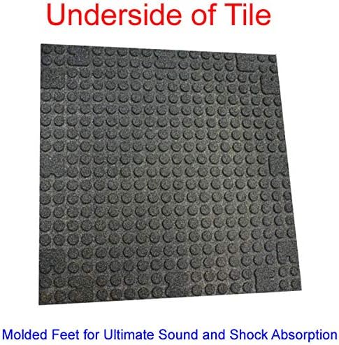 American Floor Mats - Extreme Rubber Gym Tiles - 1 Inch Thick Colorful Rubber Mats - Superior Shock and Sound Absorbing - 35% Blue/Grey/White - 2' x 2' Single Mat (Covers 4 Sq Ft)
