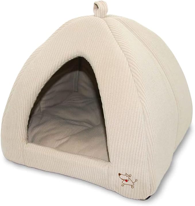 Pet Tent-Soft Bed for Dog and Cat by Best Pet Supplies - Beige Corduroy, 19" x 19" x H:19"