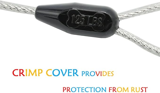 Petest 30ft Reflective Tie-Out Cable for Heavy Dogs Up to 125 Pounds