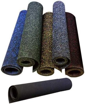 American Floor Mats 1/4in (7mm) Thick Solid Black 4' x 4' Heavy Duty Rubber Rolls, Protective Exercise Mats, Home Gym Rubber Flooring