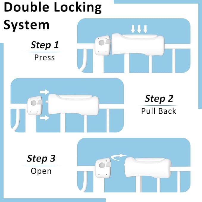 TSAYAWA Baby Gate Extra Wide Fits 71.5-85.8 inch Wide Opening - Dog Pet Gates for Doorways Stairs No Drilling Pressure Mounted - Large Child Safety Gate Indoor Outdoor White