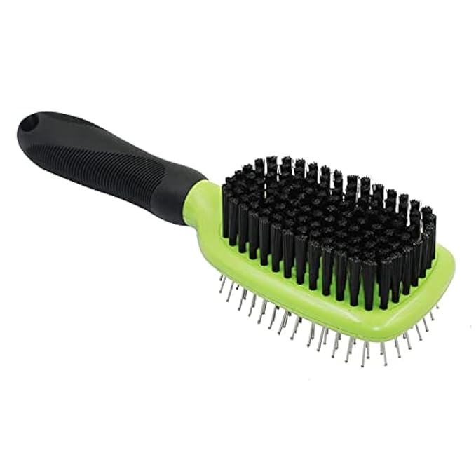 H&H Pets 2-in-1 Grooming Brush for Dogs & Cats - Pin Slicker and Bristle Brush Combo, Perfect for Pet Hair Grooming