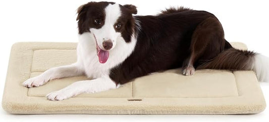 MADE 4 PETS Dog Crate Pad Bed for Large Dogs, Washable & Reversible, Anti-Slip Kennel Mat for Cozy Sleeping, Soft Fluffy Dog Bed for Indoor & Outdoor Use, 36"x27", Beige