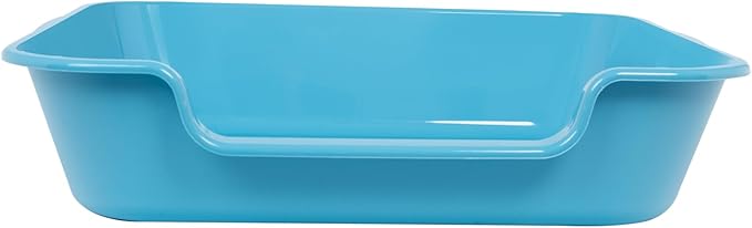2 Pack of Extra Large Cat Litter Box (ABS Material), Low Entry Senior Litter Pen for Geriatric Kitty Big Cats, Jumbo Pet Safe Litter Boxes Tray for Indoor Pets Potty (Gray, 24" L x 20" W)