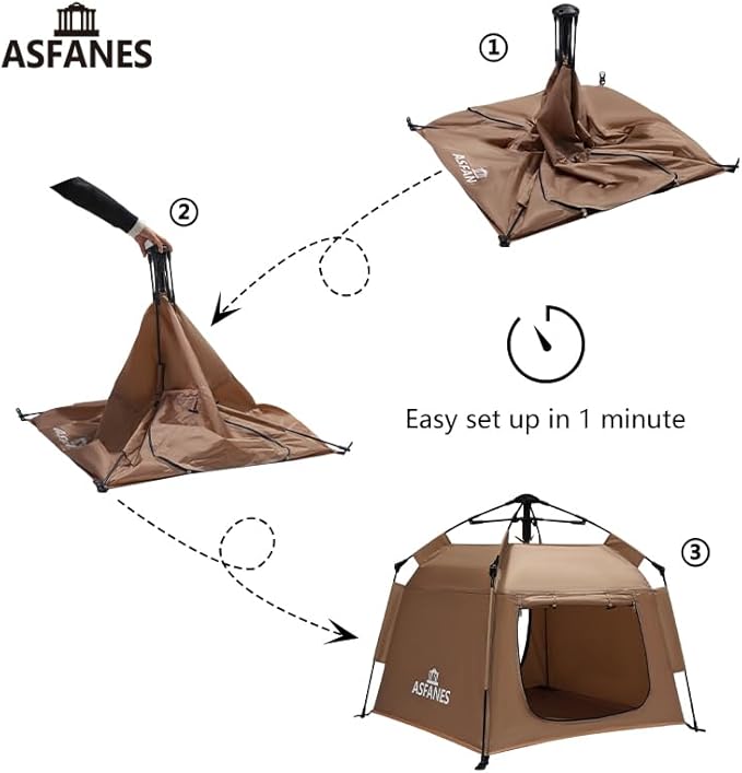 Outdoor Waterproof Pet Automatic Camping Tent, Pop up Cave Bed for Indoor Cats and Small Dogs, Portable Cat House Dog House, Brown.