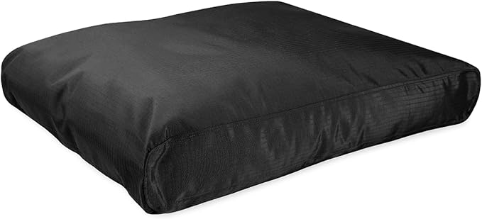 K9 Ballistics Tough Rectangle Pillow Medium Dog Bed - Removable Cover, Washable, Durable & Water Resistant Dog Bed Made for Medium Dogs 33"x27", Obsidian Black