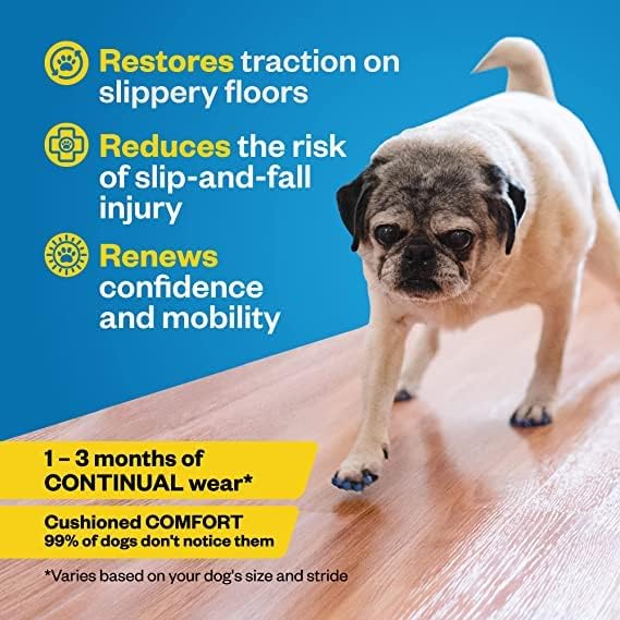 Dr Buzby's XXXLarge ToeGrips for Dogs - Instant Traction on Wood/Hardwood Floors - Anti Slip Relief - Grippers for Senior Dogs - Stop Sliding Instantly - Rubber Nails for Paws - 1 Pack (20 Grips)