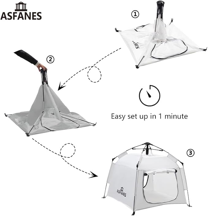 Outdoor Waterproof Pet Automatic Camping Tent, Pop up Cave Bed for Indoor Cats and Small Dogs, Portable Cat House Dog House, White.