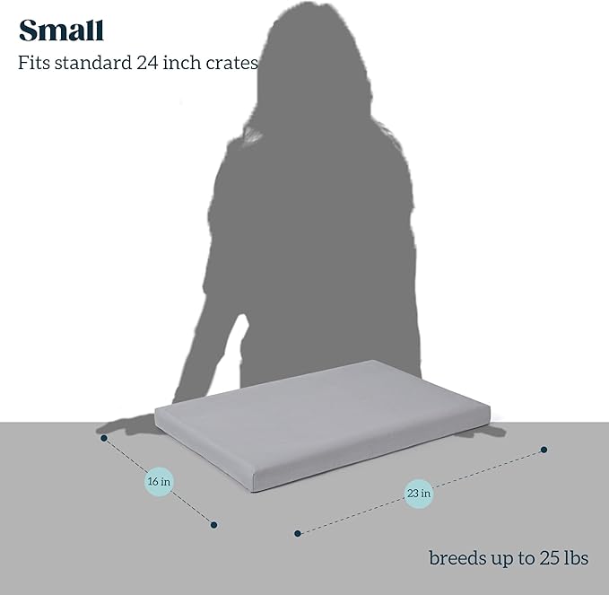 Cybarmour Indestructible Dog Bed - Outdoor Waterproof Chew Proof Dog Crate Pad - Orthopedic Kennel Mat for Aggressive Chewers - Small Breeds & Fits 24-Inch Crate - 23"x16", Limestone