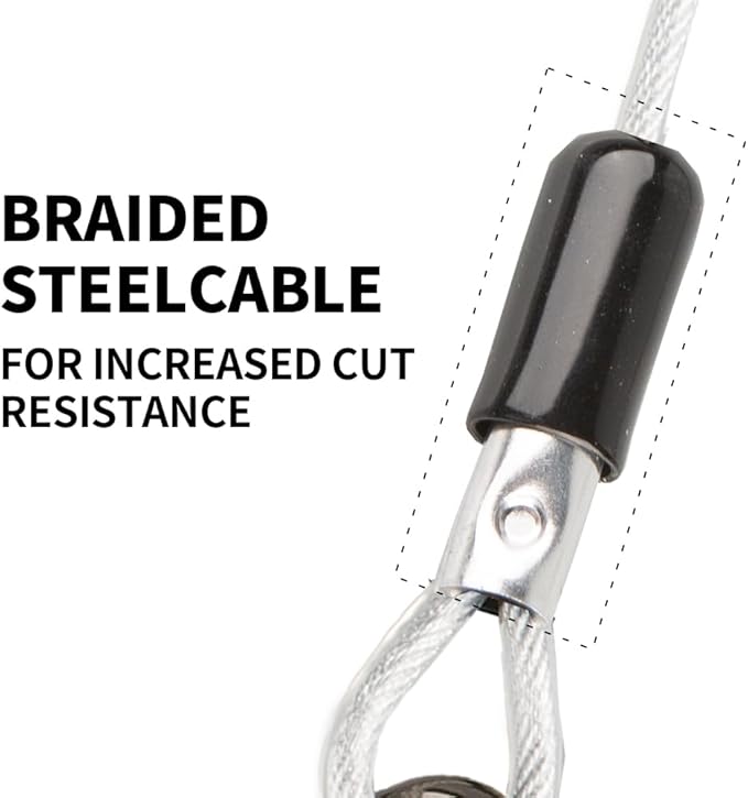 Dog tie Out Cable, 10/20/25/30/50/70/100 feet, Suitable for Dogs up to 350 pounds, Dog Cable with Swivel Buckle, Lightweight, Non-Winding, for Outdoor Camping, Yard Dog Cable (White, 20FT)