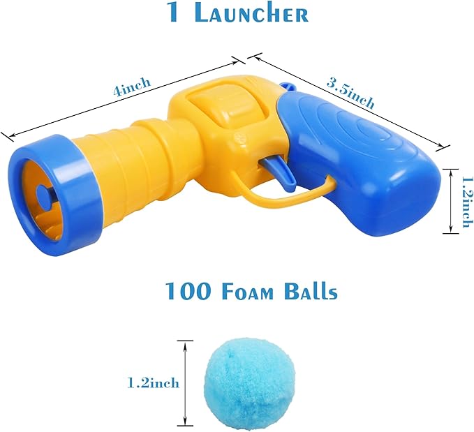 Mewlmart Interactive Cat Toys - Indoor Cat Enrichment with Launchers, Pom Pom & Puff Balls (100 Balls)