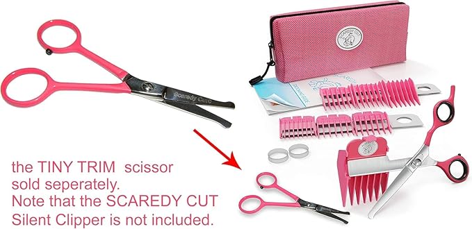 Tiny Trim 4.5" Ball-Tipped Scissor for Dog, Cat and all Pet Grooming - Ear, Nose, Face & Paw - Scaredy Cut's small Safety Scissor Blue