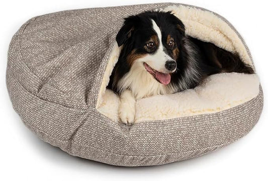 Snoozer Luxury Microsuede Cozy Cave Pet Bed, Show Dog Collection, Small, Merlin Linen