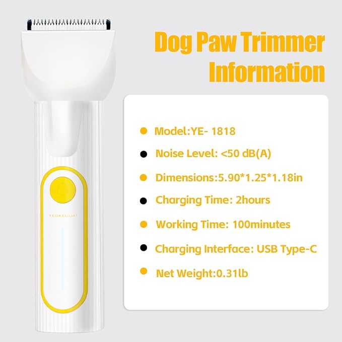 Dog Clippers Grooming Kit, 4-in-1 Low-Noise Dog Paw Trimmer, Shaver, Nail Trimmer and Nail Grinder 2025 New Electric Cordless Pet Grooming Kit