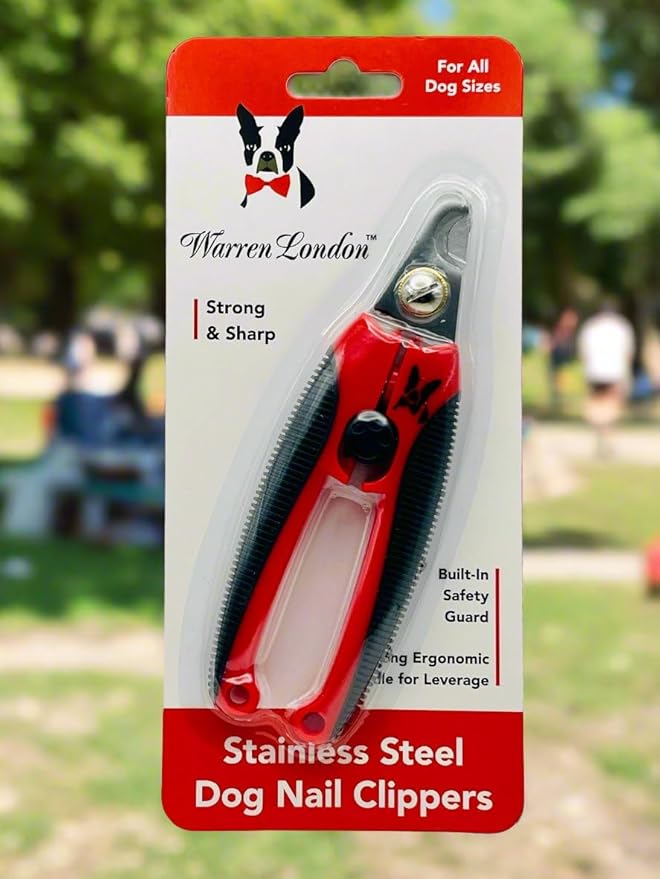 Warren London Dog Nail Clippers – Large Breed Nail Trimmer with Stainless Steel Blade, Safety Guard & Non-Slip Handle | Professional Grooming Tool for All Dog Sizes