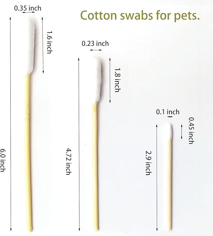 Dog Q Tips, Qtips Cotton Swabs for Dogs, 6-Inch Long Ear Cleaning Swabs, Wound Care, 800 Count, Eco-Friendly Bamboo Cotton, Pet Ear Care