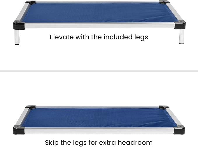 K9 Ballistics Chew Proof Armored Padded Dog Crate Bed, Virtually Indestructible, Legs Included (Blue, XX-Large (50" L x 33" W x 8" H))