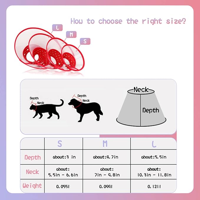 Pet Cone Recovery Dog Cone Adjustable Dog Collar Clear Padded Collar with Breathable Soft Edge, Plastic Puppy Cone Protect The Neck Surgery Recovery, Designed for Cats and Puppies (Yellow, S)