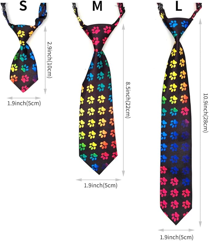 PET SHOW 10pcs Pack Paw Small Dog Ties Neckties for Doggies Cats Adjustable Holiday Birthday Grooming Accessories Neck Ties Bowties Girl Boy Festival Wedding Costumes Puppies Photography Party Gift