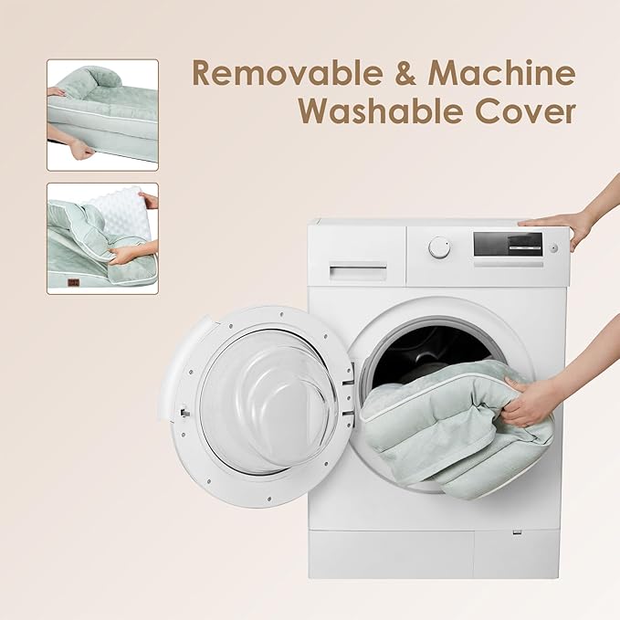 EHEYCIGA Orthopedic Large Dog Bed, Waterproof Memory Foam, Non-Slip Bottom, Sage Green, 36"L x 27"W x 6.5"Th