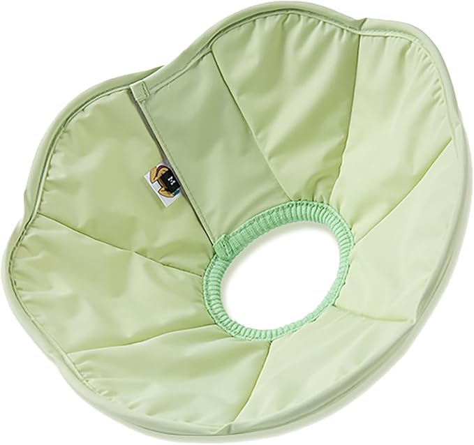 Touchdog Foldable Dog Cone Collar for Cats & Dogs - Adjustable Soft Recovery Collar with Waterproof PU Coating, Lightweight Design, 24.5cm/9.6in Wide Barrier (Green, XL)