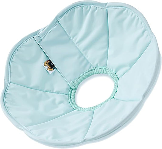 Touchdog Foldable Dog Cone Collar for Cats & Dogs - Adjustable Soft Recovery Collar with Waterproof PU Coating, Lightweight Design, 24.5cm/9.6in Wide Barrier (Blue, S)