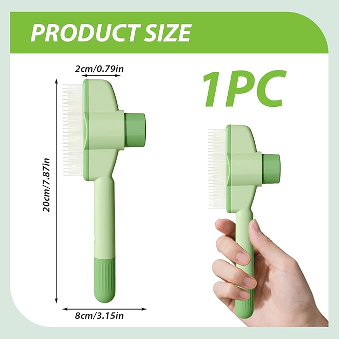 Pet Dematting Comb for Cats & Dogs, Stainless Steel Grooming Tool with Rounded Teeth for Matted Fur, Tangles & Loose Hair Removal, Ergonomic Handle for Easy Brushing