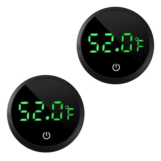 Aquarium Thermometer Digital Fish Tank Thermometer Led Display Fish Tank Temperature Gauge Accurate Thermometer to ±1℉ for Betta Axolotl Turtle Tank (with Spare Battery) 2pack